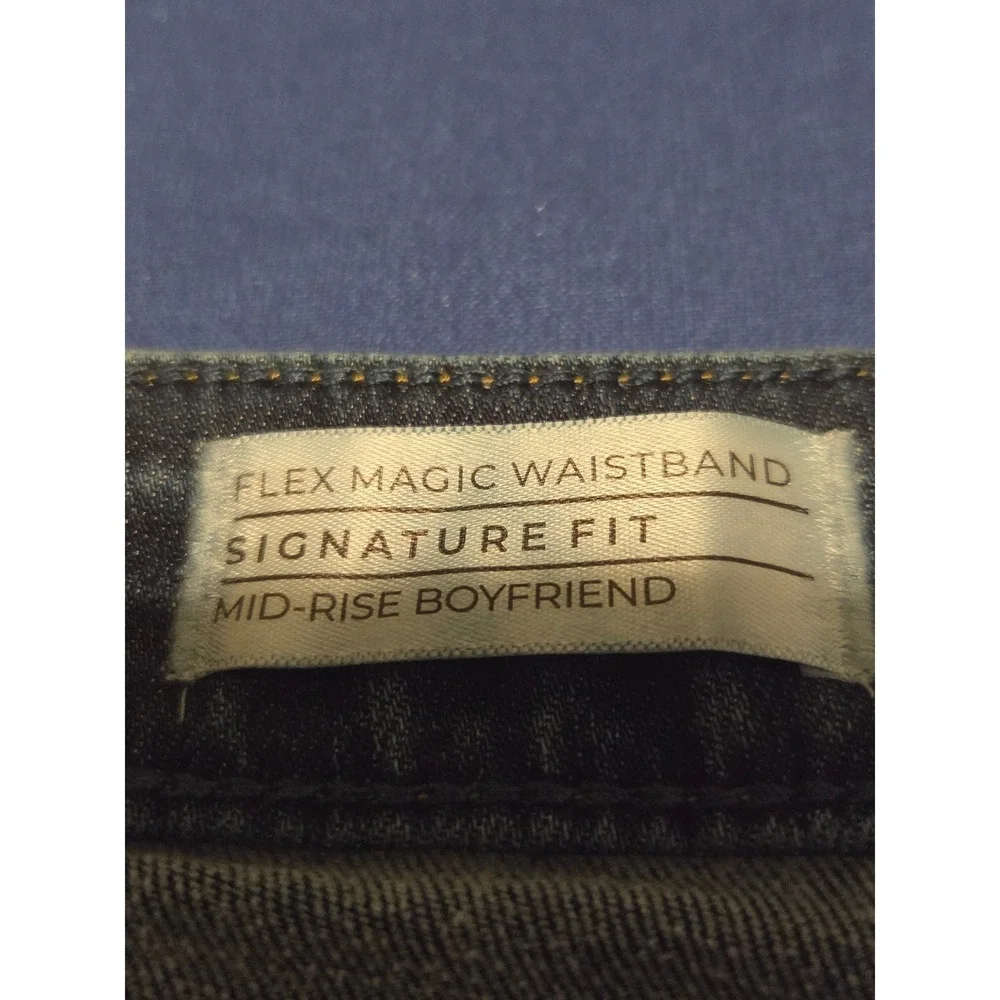 Lane Bryant Signature Fit Mid-Rise Boyfriend Embellished Cuff Jeans Blue 22 - Picture 5 of 8